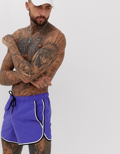 Фиолетовые шорты для плавания с контрастной отделкой ASOS DESIGN - Фиолетовый