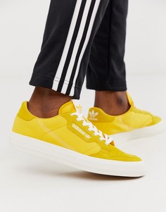 Желтые кроссовки на вулканизированной подошве с замшевыми вставками adidas Originals Continental - Золотой