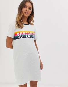 Платье с логотипом и контрастной отделкой Superdry - carnival - Серый