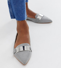 Серые балетки с острым носком ASOS DESIGN Leonie - Серый