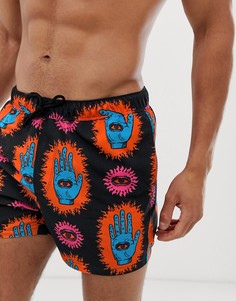 Короткие шорты от комплекта с принтом ASOS DESIGN - Черный