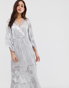 Платье макси с рукавами-кимоно BA&SH Vianca - Серебряный