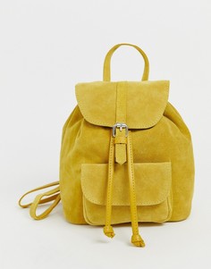 Маленький замшевый рюкзак с карманом ASOS DESIGN - Желтый