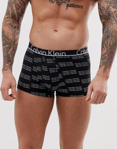 Черные боксеры-брифы со сплошным принтом логотипа Calvin Klein ID - Черный