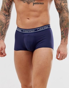 Темно-синие боксеры-брифы из микрофибры с заниженной талией Calvin Klein Modern FLX - Темно-синий