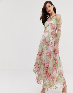Платье макси с цветочной вышивкой ASOS EDITION - Мульти