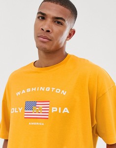 Oversize-футболка с принтом ASOS DESIGN - Желтый