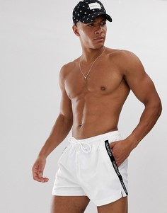 Белые шорты для плавания с фирменной лентой Calvin Klein - Белый