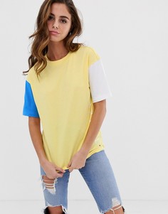 Oversize-футболка в стиле колор блок Tommy Hilfiger Athleisure - Желтый