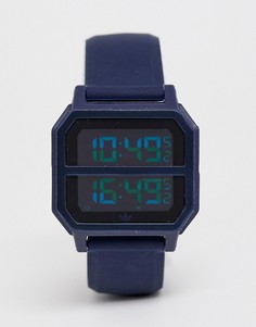 Цифровые часы с темно-синим силиконовым ремешком adidas - R2 Archive - Темно-синий