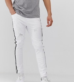 Обтягивающие джинсы с рваной отделкой и полосками по бокам Mauvais - Белый