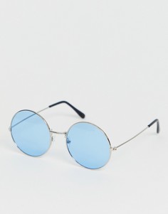 Синие солнцезащитные очки в круглой оправе SVNX - Синий 7X
