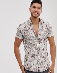 Красная рубашка с цветочным принтом River Island - Белый