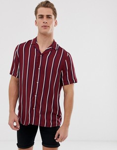 Рубашка с короткими рукавами в полоску Burton Menswear - Красный