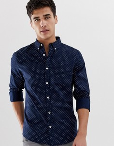 Темно-синяя оксфордская рубашка в горошек Burton Menswear - Темно-синий