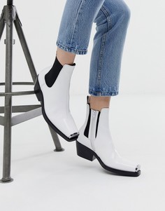 Ботинки челси в стиле вестерн на среднем каблуке Jeffrey Campbell Poker - Белый