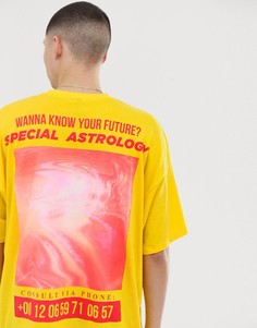 Oversize-футболка из органического хлопка с принтом ASOS DESIGN - Желтый