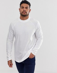Белый свободный лонгслив с рукавами реглан и высоким воротом ASOS DESIGN - Белый