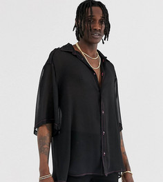 Черная прозрачная oversize-рубашка Heart & Dagger - Черный