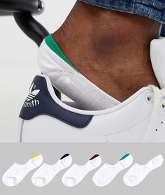 Набор из 5 пар белых невидимых носков ASOS DESIGN - Белый