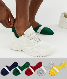5 пар невидимых носков с полосками ASOS DESIGN - Мульти