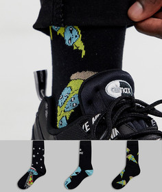 Набор из 3 пар носков с рисунком пиццы ASOS DESIGN - Мульти