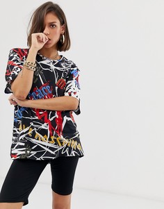 Футболка с логотипом Love Moschino - Мульти