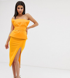 Платье-бандо миди с поясом ASOS DESIGN Tall - Оранжевый