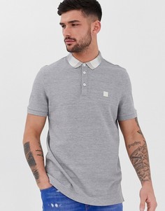 Поло из пике серого цвета с отделкой в стиле колор блок BOSS - Polarized - Серый