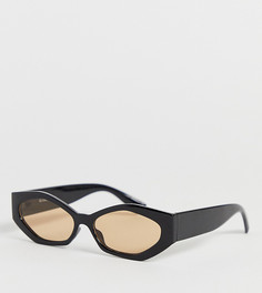 Эксклюзивные солнцезащитные очки в угловатой прямоугольной оправе Glamorous - Черный
