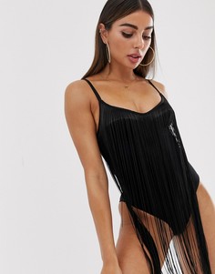 Боди с бахромой ASOS DESIGN Kelsa - Черный
