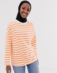 Oversize-лонгслив в полоску ASOS DESIGN - Мульти