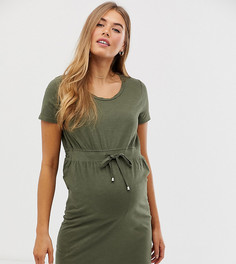 Платье-футболка мини для беременных Mamalicious - Зеленый Mama.Licious