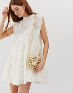 Свободное платье с отделкой Free People Nobody Like You - Белый