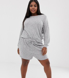 Очень мягкие комбинируемые шорты с начесом ASOS DESIGN Curve - Серый