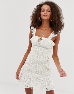 Кружевное платье мини Free People - Cross My Heart - Белый