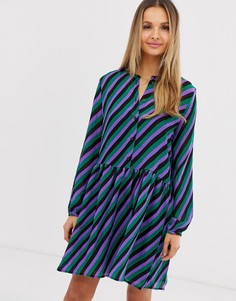 Платье-рубашка в полоску с заниженной талией Vila - Мульти
