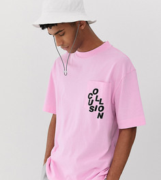 Розовая футболка с принтом COLLUSION - Розовый