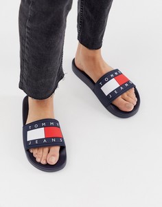 Шлепанцы с логотипом Tommy Jeans - Темно-синий