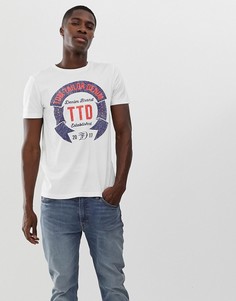 Белая футболка с фирменным принтом Tom Tailor - Белый