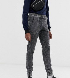 Черные мраморные джинсы-джоггеры узкого кроя ASOS DESIGN Tall - Черный