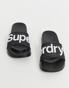 Шлепанцы с логотипом Superdry - Черный