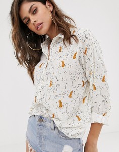 Рубашка со звериным и пальмовым принтом ASOS DESIGN - Мульти
