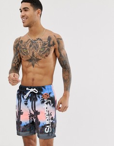 Шорты для плавания с принтом граффити Superdry - Серый