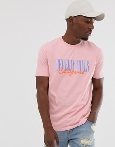 Футболка с принтом ASOS DESIGN - Розовый