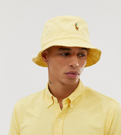 Желтая панама с разноцветным логотипом Polo Ralph Lauren эксклюзивно для ASOS - Желтый
