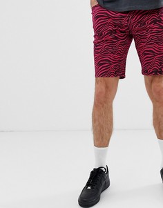 Розовые джинсовые шорты скинни с зебровым принтом ASOS DESIGN - Розовый