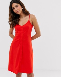 Платье мини на бретельках и с пуговицами Vero Moda - Красный