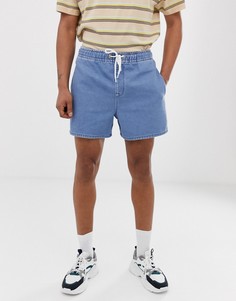 Синие джинсовые шорты с эластичным поясом ASOS DESIGN - Синий