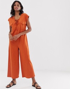 Комбинезон на шнуровке с карманами ASOS DESIGN - Оранжевый